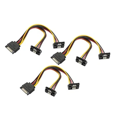 Abbildung von Baolongking SATA Stromkabel, 15 cm (6 Zoll), poliger Stecker auf 2 x polige Buchse (3 Stück)