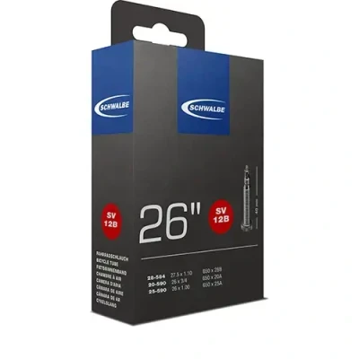 Abbildung von Schwalbe Fahrradschlauch SV12B 20/25 590 EK 40 mm, Schwarz, 26 x 7/8 1.00&quot; SV40 mm