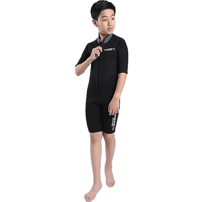 Abbildung von Cressi Endurance Kid Shorty Wetsuit 3mm Neopren Für Kinder Und Jugendliche Taucher Schnorchler, Schwarz/Grau