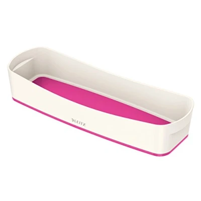 Abbildung von Leitz MyBox, Aufbewahrungsschale, Länglich, Blickdicht, Weiß/Pink Metallic, Kunststoff, 52581023, Klein
