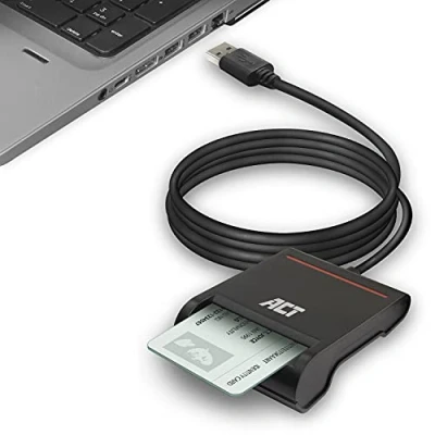 Abbildung von ACT eID Card Reader Belgium, USB Chipkartenleser, Nicht für Ausweis App 2, Power LED Status AC6015