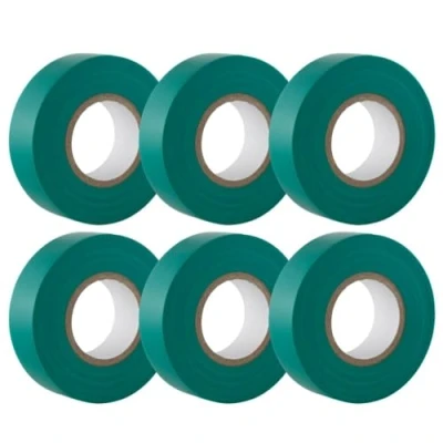 Abbildung von GTSE Isolierband Grün 19 mm x 20 m strapazierfähiges, selbstklebendes zum Schutz, Bündeln und Reparieren von Kabeln 6 Rollen