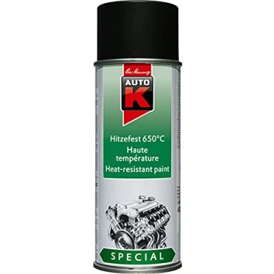 Abbildung von AutoK Special Hitzefester Speziallack 650C, 400 ml, schwarz Hoch hitzebeständig bis ideal für Motoren oder Grills