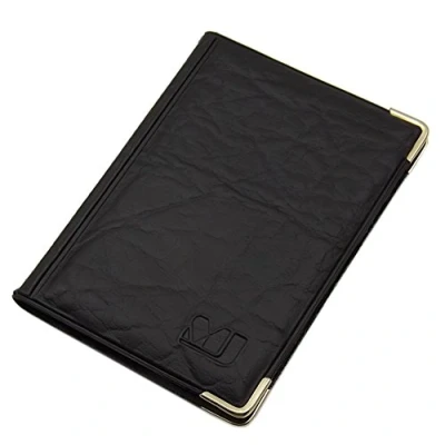 Abbildung von Exclusives Kredit und Visitenkartenetui mit Schutzecken aus Metall 12 Fächer MJ Design Germany Made in EU Designs (Design 4 / Schwarz)