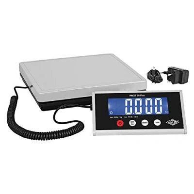 Abbildung von Wedo 507605005 Paket Waage mit Zählfunktion 50 Plus inkl. Netzgerät, 50kg/ 5g