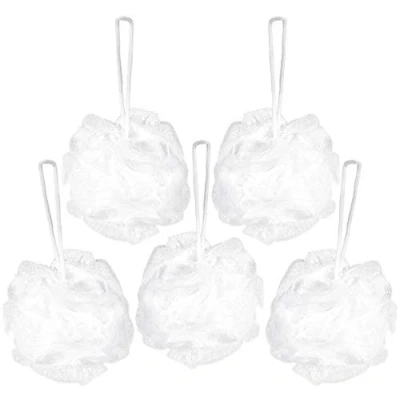 Abbildung von BRUBAKER Cosmetics 5x Peeling oder Massage Schwamm Badeschwamm Duschschwamm mit Aufhänger Weiß