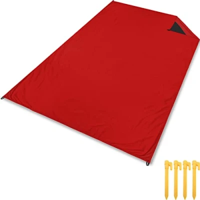 Abbildung von gipfelsport Picknickdecke Outdoor Picknick Decke I Stranddecke, wasserdicht, waschbar, sandfrei 200x140cm groß rot