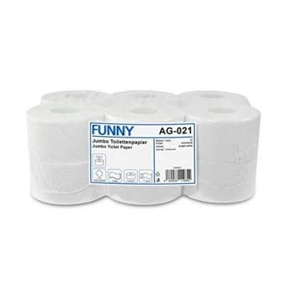 Abbildung von Funny Jumbo Toilettenpapier 2 lagig, hochweiß, Durchmesser circa 18 cm, 1er Pack (1 x 12 Stück)