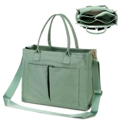 Abbildung von ONEGenug Canvas Tote Bag, Große Handtasche Shopper Tasche Damen Reise Beuteltasche Strandtasche für Alltag Arbeit Einkaufen Schule