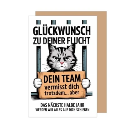 Abbildung von Edition Seidel Premium Glückwunschkarte zum Abschied mit Umschlag. Abschiedskarte Spruch Grußkarte Karte Ruhestand Jobwechsel Mann Frau Kollege Kollegin Freunde (AS149 SW025)