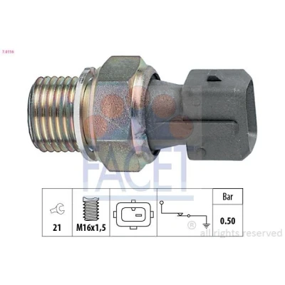 Abbildung von FACET 7.0116 Öldruckschalter M16x1,5 1 Made in Italy OE Equivalent PEUGEOT: 307 CC, SW, 206 Hatchback, CITROËN: ZX C4 I Grand Picasso