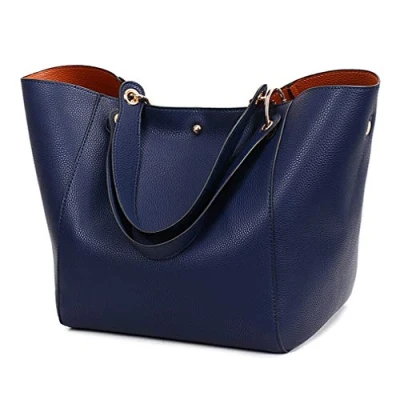 Abbildung von Pahajim Henkeltaschen Desigual Handtasche Damen Ledertasche Shopper Groß Tote Schultertaschen Kunstleder Wasserdichte Tasche Umhängetasche Geschenk Für Frauen(Dunkelblau)
