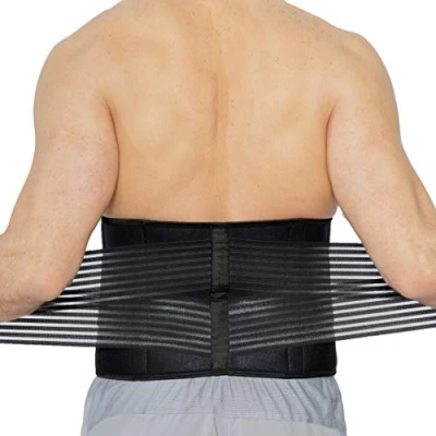 Abbildung von NEOtech Care Rückenbandage aus Neopren Doppelten Bändern für Kompression (Schwarz, XL)