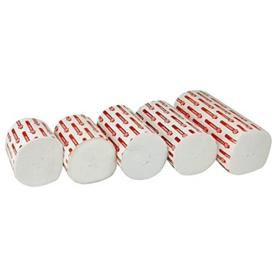 Abbildung von 5 Rollen Nobapad Polsterbinden aus synthetischer Watte in verschiedene Größen (3 m x 10 cm)