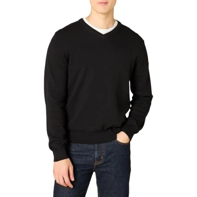 Abbildung von Amazon Essentials Herren Pullover mit V Ausschnitt (in Übergröße erhältlich), Schwarz, XS