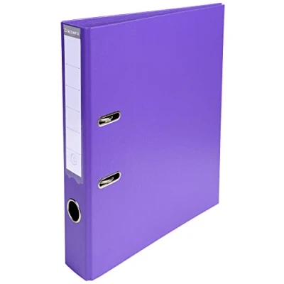 Abbildung von Exacompta 53557E Premium PP Ordner Prem&#039;Touch. 5 cm schmal DIN A4 Kunststoffbezug außen Papierbezug innen Rückenschild austauschbar Ringordner Aktenordner Briefordner Plastikordner violett