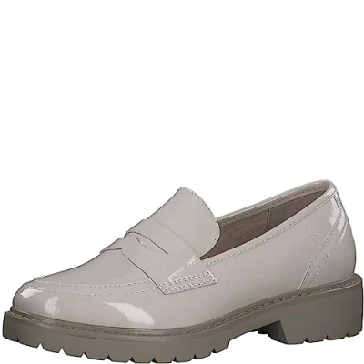 Abbildung von s.Oliver Damen Loafer ohne Absatz Lack Elegant Vegan Beige (Beige Patent), 39