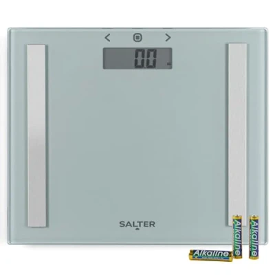 Abbildung von Salter 9113 SV3R digital personenwaage kompakte Körperwaage, Glas körperfettanalyse waage, max.150kg, 8 Benutzer, schlankes Design zum Verstauen, Athleten Modus, für gewicht, Körperfett/ wasser, BMI