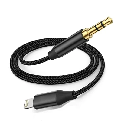 Abbildung von Wahbite Lightning auf 3,5 mm Audiokabel Kompatibel mit iPhone 13/12/11/XR/XS/X/8/7/6 Plus/SE 2