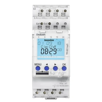 Abbildung von Theben 6220130 TR 622 top3 Digitale 2 Kanal Zeitschaltuhr mit externen Eingängen und App Programmierung, perfekt für LEDs, Zeitschalter