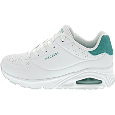 Abbildung von Skechers Damen Uno Stand On Air Sneakers, Weißer Durabuck Velourslederbesatz In, 36 EU