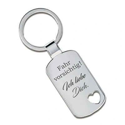 Abbildung von Lieblingsmensch Schlüsselanhänger Modell: Fahr vorsichtig Ich liebe Dich (Ausgestanztes Herz)