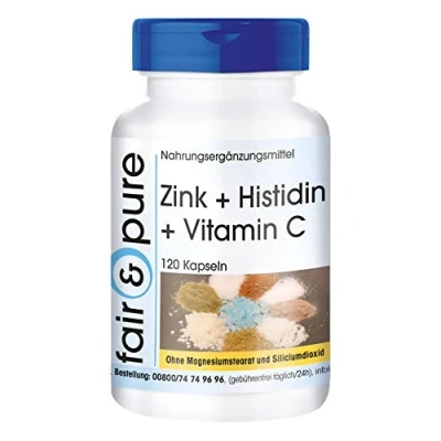 Abbildung von Fair &amp; Pure® Zink + Histidin Vitamin C 120 Kapseln vegan hochdosiert