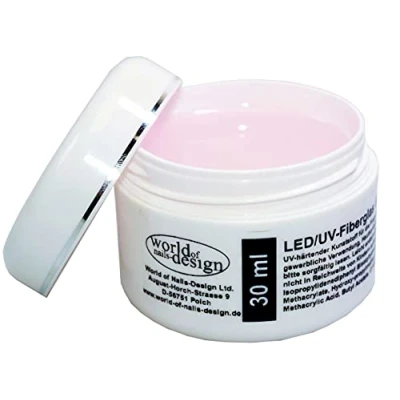Abbildung von 30 ml LED/UV Fiberglas Gel dickviskose pink clear, rosa klar 1 Phasengel, Aufbaugel