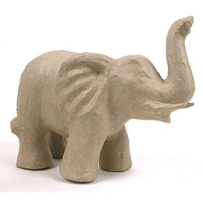 Abbildung von Décopatch SA108O Träger S aus Pappmaché, Elefant, 21 x 12 17 cm, zum Verzieren, Kartonbraun