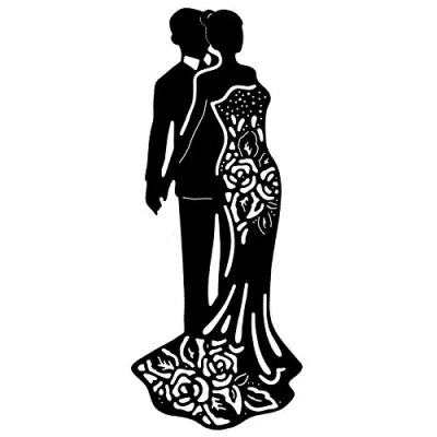 Abbildung von Ideen mit Herz Stanz Schablone Festliches Paar Stanzform Hochzeit Präge für Stanzmaschine 6 cm x 14,6