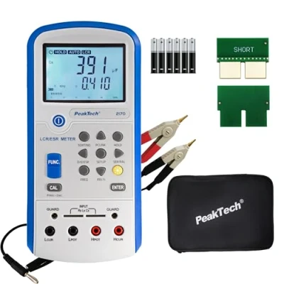 Abbildung von PeakTech 2170 LCR Meter ESR mit USB inkl. Software Frequenz 1/120 Hz, 1/10/100 kHz Komponententester Auto Erkennung Digitales Multimeter für Kapazitätsmessung LCD Anzeige