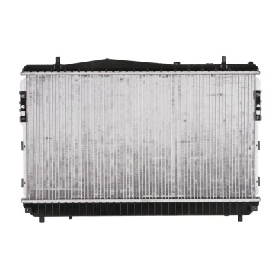 Abbildung von NRF 53732 Kühler, Motorkühlung Aluminium 698 370 16 mit Anbauteilen Kühlrippen gelötet
