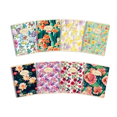 Abbildung von Pigna Nature Flowers Notizbuch spiralgebunden mit Loch, 5 Stück