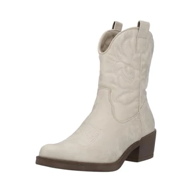 Abbildung von Elara Cowboy/Bikerstiefelette, Damen, Größe: 37, Goldfarben Schuhe