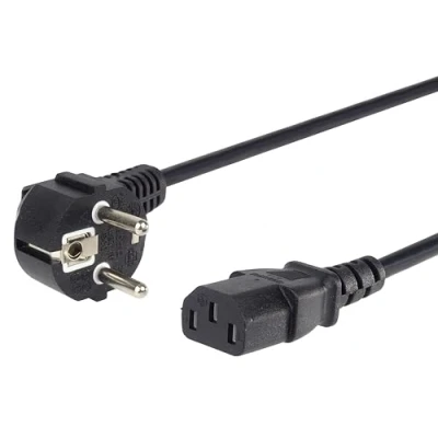 Abbildung von PremiumCord,kpsp5,Netzkabel AA8230V 5m,Stromkabel mit Schutzkontaktgewinkelt auf Kaltgerätebuchse C13, IEC320, PC Netzkabel 3 Polig, Farbe schwarz