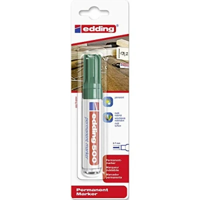 Abbildung von edding 500 Permanentmarker grün 10 Stifte Keil Spitze 2 7 mm wasserfest, schnell trocknend wischfest für Karton, Kunststoff, Holz, Metall, Glas