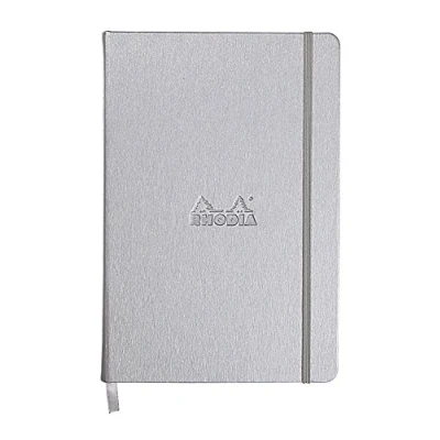 Abbildung von Rhodia 118607C Web Notebook (elfenbein, 90 g, DIN A5, 140 x 210 mm, liniert, 96 Blatt) 1 Stück silber