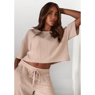 Abbildung von Lascana 3/4ARM Strickpullover sandmelange, Damen, Größe: 40/42, Sand melange