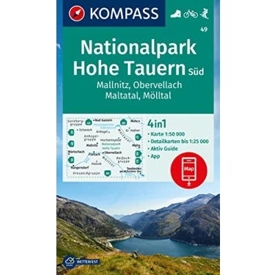 Abbildung von KOMPASS Wanderkarte 49 Nationalpark Hohe Tauern Süd, Mallnitz, Obervellach, Maltatal, Mölltal 1:50.000: 4in1 Wanderkarte, mit Aktiv Guide und ... in der App. Fahrradfahren. Skitouren.