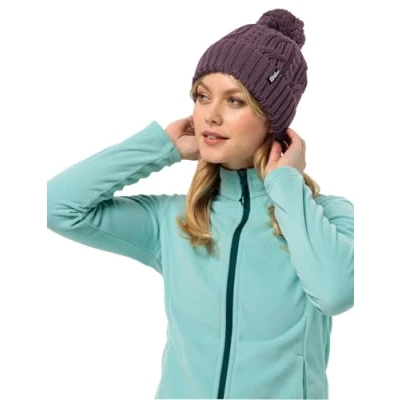 Abbildung von Jack Wolfskin Pompom Unisex Mütze, Größe: One Size, Midnight plum