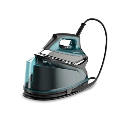 Abbildung von Rowenta DG7623 Compact Steam Pro Dampfbügelstation 6,3 Bar Pumpendruck Dampfstoß: 325 g/Min. abnehmbarer 1,1 Liter Wassertank Präzisionsspitze Blau/Schwarz