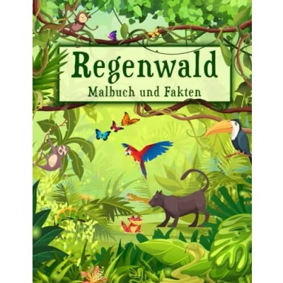 Abbildung von Regenwald Malbuch und Fakten: Interessante Fakten über Tiere, Insekten das Klima im für Kinder Lernbuch Dschungel (Malbücher Kinder)