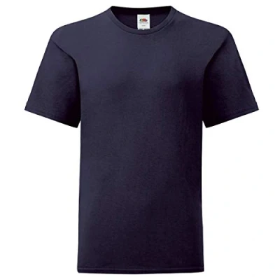 Abbildung von Fruit of the Loom Kids Iconic T Shirt Größe 104 164, Farbe:deep Navy, Größe:128