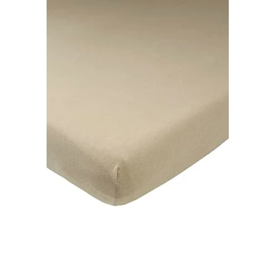 Abbildung von Meyco Baby Spannbettlaken Beistellbett Uni Taupe 50x90cm Einzelpackung