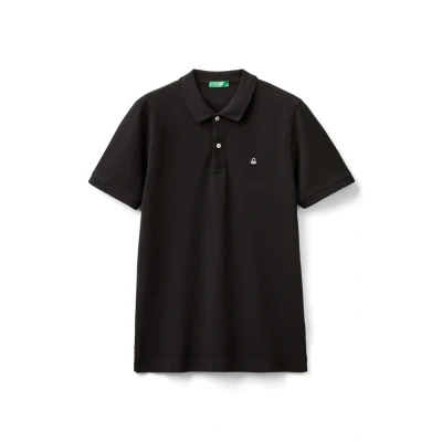 Abbildung von United Colors of Benetton Short Sleeve WITH LOGO Patch ON LEFT Breast Poloshirt, Herren, Größe: 2XL, Black