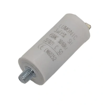 Abbildung von Lumonic Anlaufkondensator 3µF 450V mit Stecker I 26x55mm 3uF Motorkondensator Kunststoffgehäuse Betriebskondensator für Pumpen, Rasenmäher, Werkzeuge