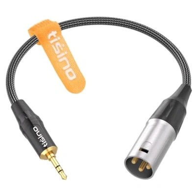 Abbildung von Tisino XLR auf klinke 3,5mm Balanced Kabel Adapter, vergoldetes Mini Jack Aux Male Mono Audio für Handy, Laptop, Lautsprecher, Mixer 30cm