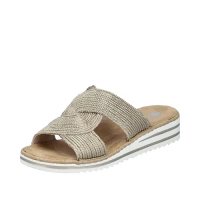 Abbildung von Rieker Pantolette flach, Damen, Größe: 41, Goud Schuhe