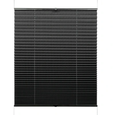 Abbildung von GARDINIA Plissee Concept Tageslicht, Blickdicht, Faltrollo, Lichtdurchlässig, Verstellbar, Einfach in der Breite kürzbar, Schwarz, 40 x 130 cm