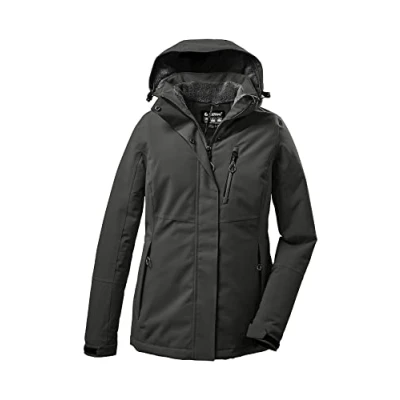 Abbildung von Killtec Damen Outdoorjacke Funktionsjacke mit abzippbarer Kapuze KOW 140 WMN Jckt wasserdicht, Winddicht, atmungsaktiv 00756 dunkeloliv 42